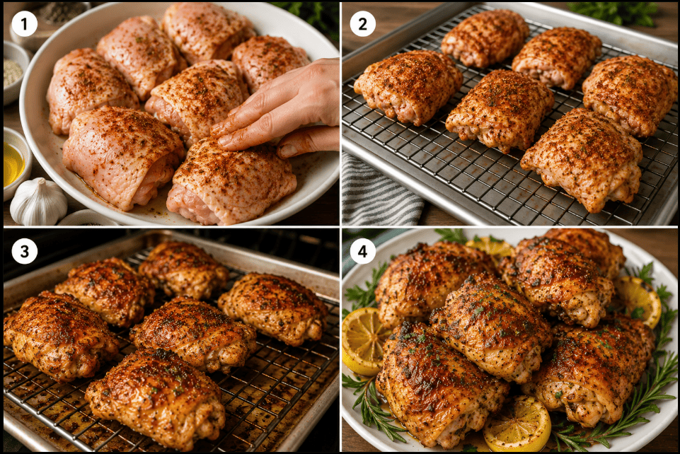 Juicy Oven Roasted Chicken Thighs